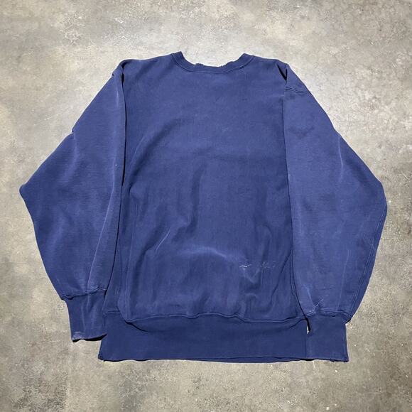 Vintage 90s Champion Reverse Weave Navy Blank Sweatshirt - Picture 1 of 5
